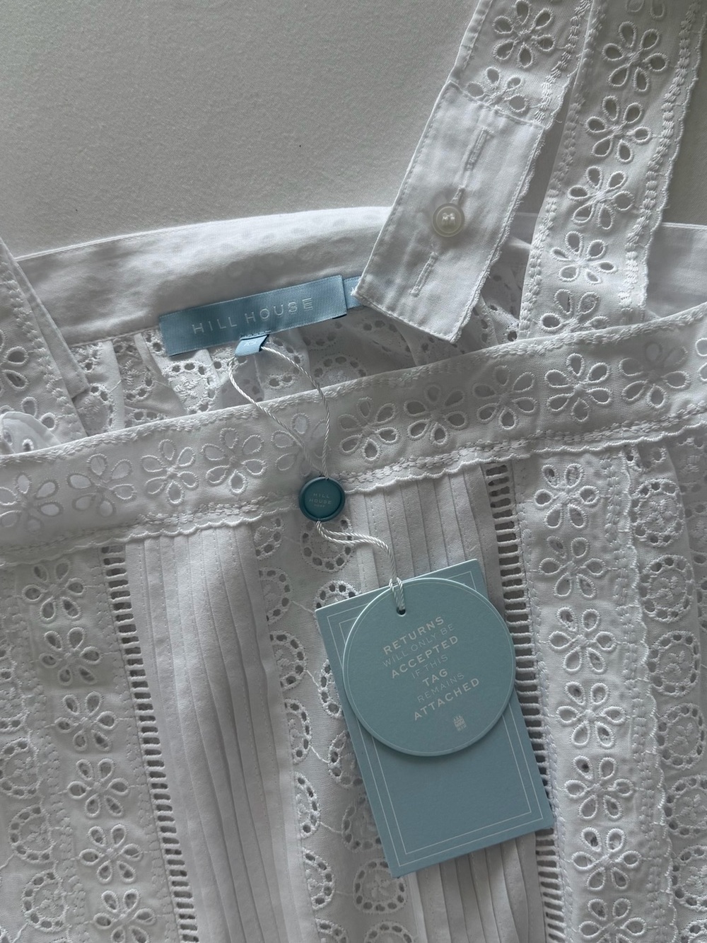 Hill House White Eyelet Square-Neck Mini Dress - Picture 4 of 4